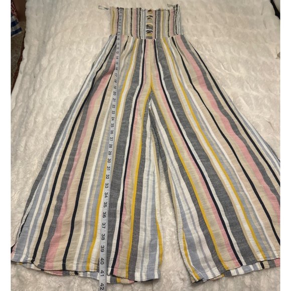 Blue Island Strapless Striped Jumpsuit Multicolored Polyester Blend XS/S-READ - Picture 5 of 12